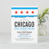 Chicago Cuisine | Party Flag Einladung (Stehend Vorderseite)