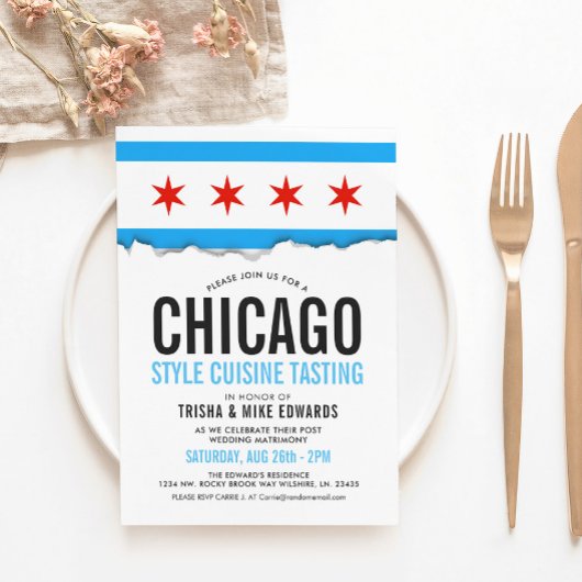 Chicago Cuisine | Party Flag Einladung