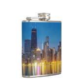 Chicago Dawn Cityscape Flachmann (Rechts)