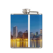 Chicago Dawn Cityscape Flachmann (Rückseite)