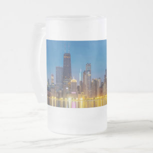 Chicago Dawn Cityscape Mattiert Glass Beer Tasse