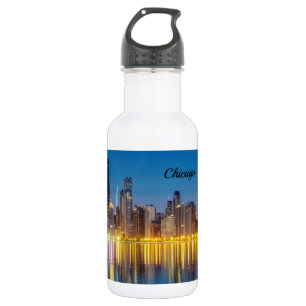 Chicago Dawn Cityscape Stainless Steel Water Bottl Edelstahlflasche
