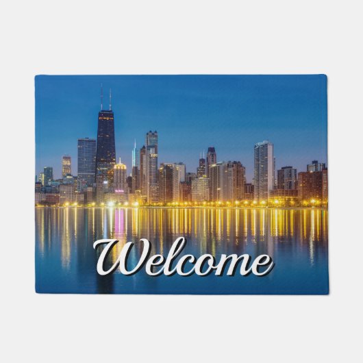 Chicago Dawn Cityscape Welcome Doormat Fußmatte (Vorderseite)