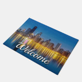 Chicago Dawn Cityscape Welcome Doormat Fußmatte (Schrägansicht)
