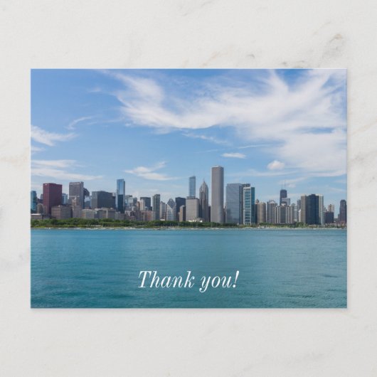 Chicago Day Cityscape Danke Postcard Postkarte (Vorderseite)