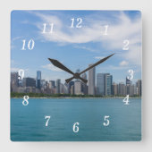 Chicago Day Cityscape Wall Uhr (Vorderseite)
