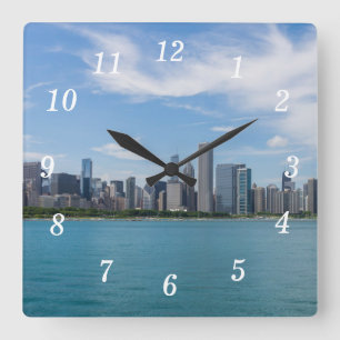 Chicago Day Cityscape Wall Uhr