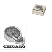 Chicago Deep Dish Pepperoni Käse Pizza Pie Slice Gummistempel (Stempel)