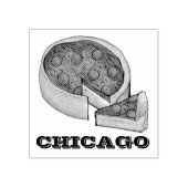 Chicago Deep Dish Pepperoni Käse Pizza Pie Slice Gummistempel (Prägung)