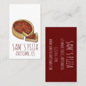 Chicago Deep Dish Pepperoni Pizza Shop Pizzeria Visitenkarte (Vorne/Hinten)