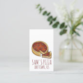 Chicago Deep Dish Pepperoni Pizza Shop Pizzeria Visitenkarte (Stehend Vorderseite)