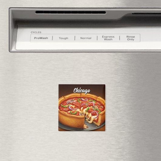Chicago Deep Dish Pizza Magnet (In Situ (Geschirrspüler))
