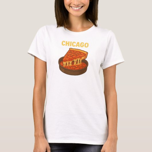 Chicago Deep Dish Pizza T - Shirt (Vorderseite)