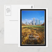 Chicago, die WINDIGE STADT Postkarte (Vorne/Hinten)