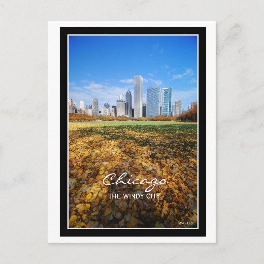 Chicago, die WINDIGE STADT Postkarte (Vorderseite)