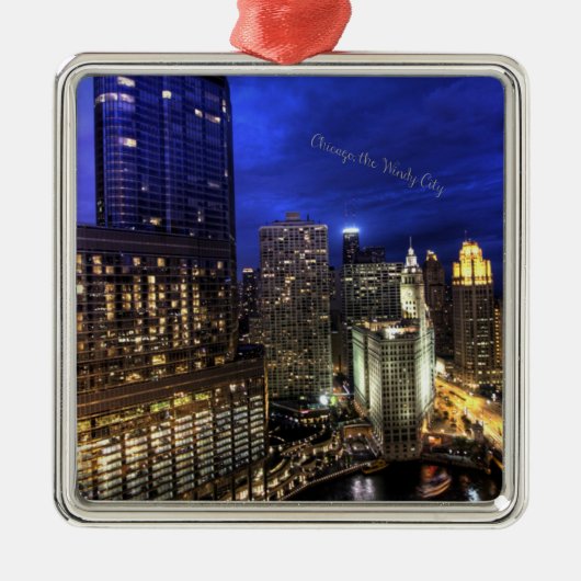 Chicago, die windy City Ornament Aus Metall (Vorne)