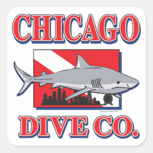 Chicago Dive Company Quadratischer Aufkleber