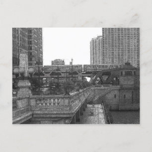 Chicago… durch den Fluss Postkarte