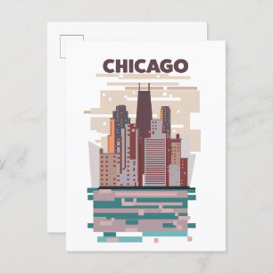 Chicago Einladungspostkarte