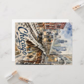 Chicago El Train in the Winter Snow Karte (Vorderseite/Rückseite Beispiel)