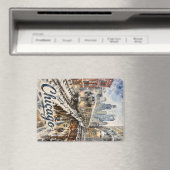 Chicago-El-Zug im Winterschnee Magnet (In Situ (Geschirrspüler))