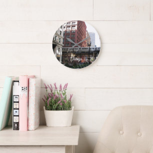 Chicago Elevated Loop Bahn Große Wanduhr