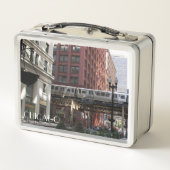 Chicago Elevated Loop Bahn Metall Brotdose (Rückseite)