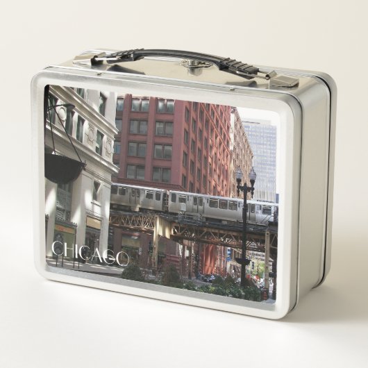 Chicago Elevated Loop Bahn Metall Brotdose (Rückseite)