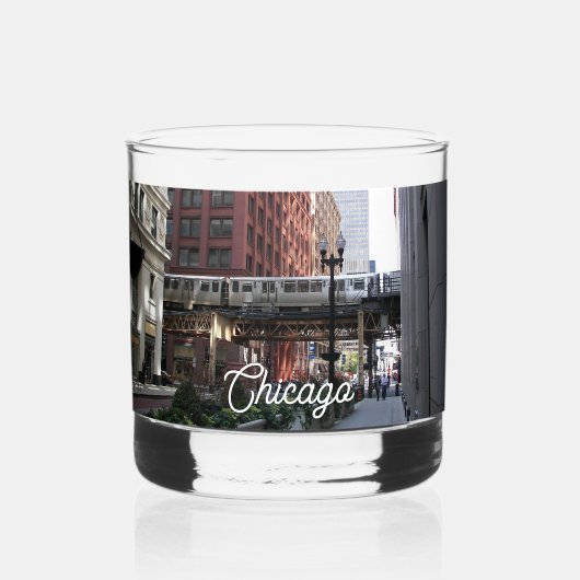Chicago Elevated Loop Bahn Whiskyglas (Vorderseite)