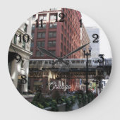 Chicago Elevated Loop Train Große Wanduhr (Vorderseite)