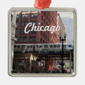 Chicago Elevated Loop Train Holiday Ornament Aus Metall (Vorne)