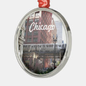Chicago Elevated Loop Train Holiday Ornament Aus Metall (Links)