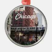 Chicago Elevated Loop Train Holiday Ornament Aus Metall (Vorne)
