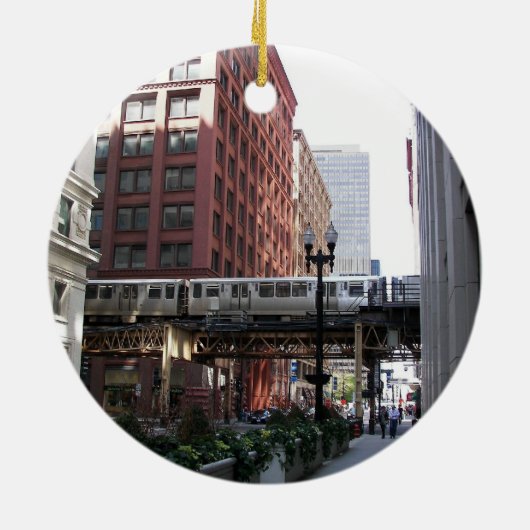Chicago Elevated Loop Train Keramik Ornament (Hinten)