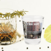 Chicago Elevated Loop Train Photo Schnapsglas