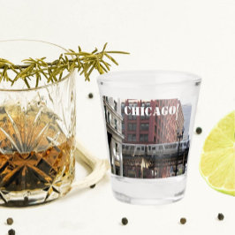 Chicago Elevated Loop Train Photo Schnapsglas