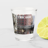 Chicago Elevated Loop Train Photo Schnapsglas (Vorderseite)