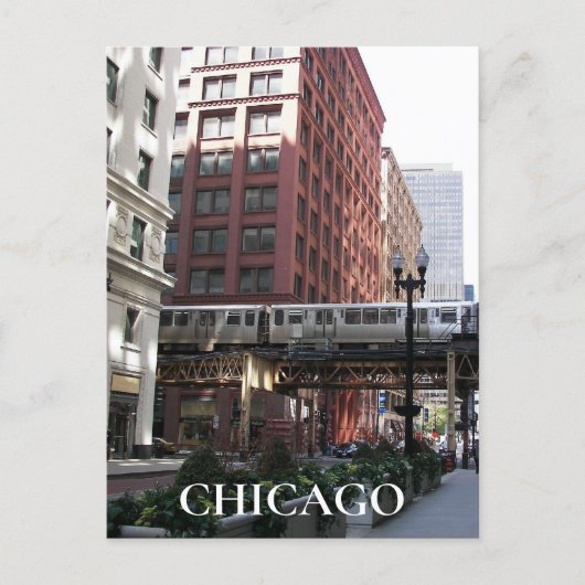 Chicago Elevated Loop Train Travel Photo Postkarte (Vorderseite)