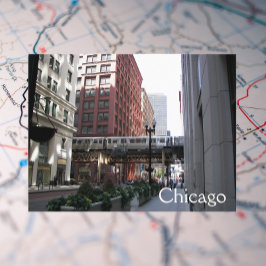 Chicago Elevated Loop Travel Foto Postkarte