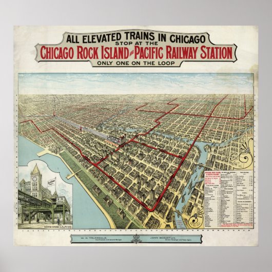 Chicago Elevated Trains (Poole) 1897 - AGED BMB Poster (Vorne)