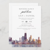 Chicago Elopement Wedding Reception Einladung (Vorne/Hinten)