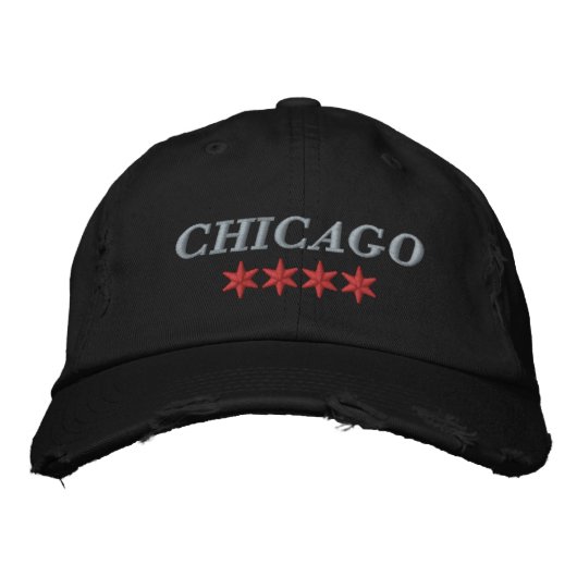 Chicago Embroidered Hat Bestickte Baseballkappe (Vorderseite)
