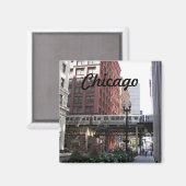 Chicago erhöhte Zug-Foto Magnet (Vorderseite/Rückseite)