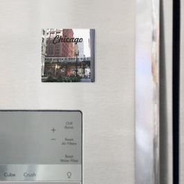 Chicago erhöhte Zug-Foto Magnet