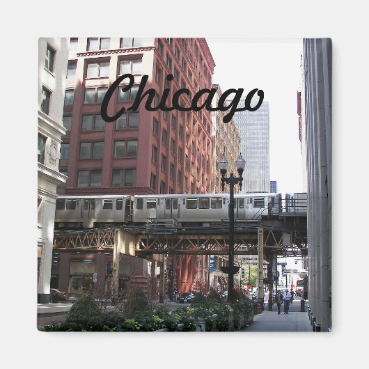 Chicago erhöhte Zug-Foto Magnet (Vorne)