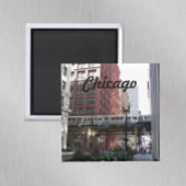 Chicago erhöhte Zug-Foto Magnet