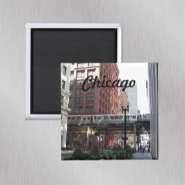 Chicago erhöhte Zug-Foto Magnet