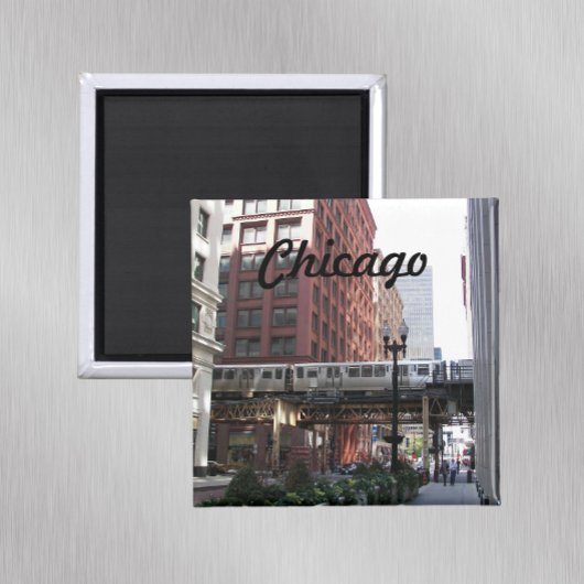 Chicago erhöhte Zug-Foto Magnet
