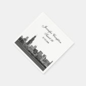 Chicago Etched Look Skyline Sweet 16 Serviette (Ecke)