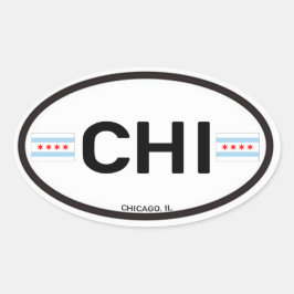 Chicago Euro-Oval Sticker